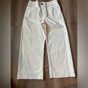 Corduroy Cream High rise wide leg trouser